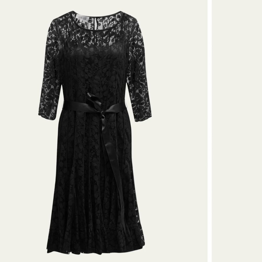 Rickie Freeman for Teri Jon 3/4-Sleeve Lace Overlay Cocktail Dress Size 8